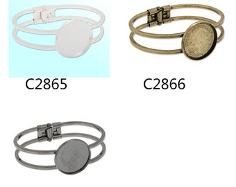 10PCS Bracelet With 25MM Round Bezel ,Cuff,Adjustable,bracelet blanks,cuff bracelet blank