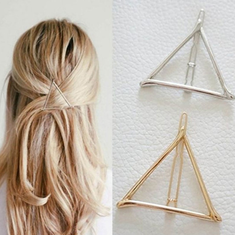 1 34*2 14 Triangle hair clip stylish hair clip minimal barrette minimal hair clip geometric Hair Pin Accessory 5pcs 102609