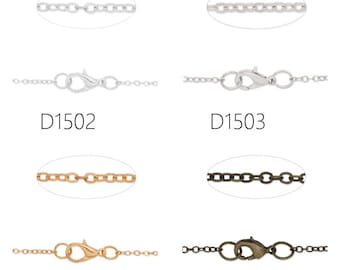 20PCS  1.5x2.0mm Copper Necklace Chain,Self Closing Clasp,Length 45.72cm(18 inches)