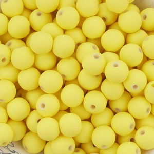 10mm Runde Acrylperlen,Gefrostete Rochenfarbe runde Acrylkugeln - Gummiball Perlen - Kunststoff Harz Perlen - KinderPerle 100Stück/Lot