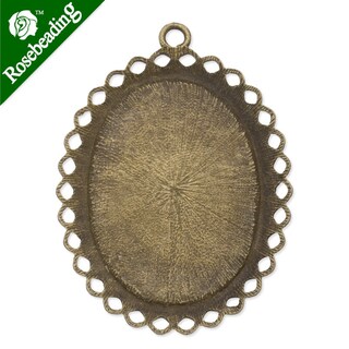 Cabochon Ovale 30x40mm In Lega Di Zinco – 3 Pezzi Per Gioielli Fai Da Te, Vintage E Creativi