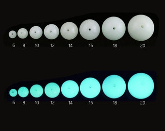 Colgante luminoso de esfera de piedra lisa que brilla en la oscuridad, cuentas UV brillantes, collar de 10 piezas 102408