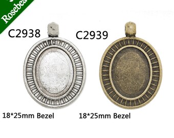 10 STÜCK 18x25mm Ovale Zinklegierung Kamee Cabochon BasisFassung Anhänger,Passform 18x25mm Cabochons