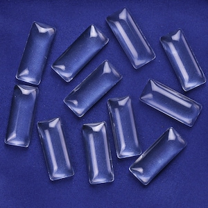 10x25mm Klar Rechteck Transparent Glaskuppel Cabochon Glasfliese Flatback Kristall Vergrößerungs Cameo Basisabdeckung 50 STÜCK C4641