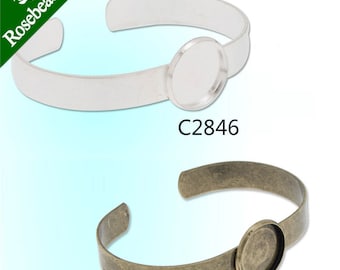 10PCS Bracelet With 16MM Round Bezel,Cuff,Adjustable,Bracelet Blanks,Cuff Bracelet Blank