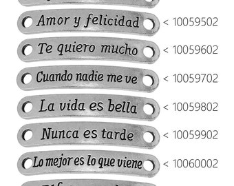 20 te quiero abvela Spanish Connectors Curved Sideways bracelet tag,bracelet connector 44x7mm