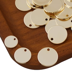 20 STÜCKE 14k Gold Filled Runder Disc Charm, 8/10/12 MM Runde Disc Tags, DIY Halskettenanhänger 104207
