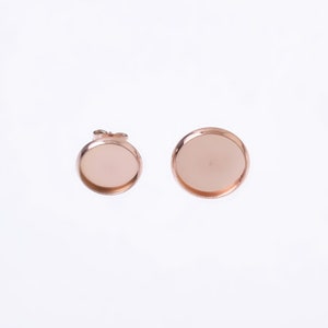 10 / 12mm Edelstahl Bolzen Ohrring Einstellungen Ohrring Blank Lünette rose gold Runde Lünette Einstellung Großhandel Ohrringe 10 Stück 102698