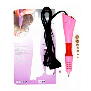 Applicateur HotFix avec 7 embouts interchangeables pour perles de strass en cristal, 10064038