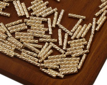 50PCS 14k Gold Filled Engraved Straight Tube Beads, Tube Beads, Diamond Cut Tube Beads for necklace bracelet jewelry making 104242