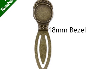 10PCS 80x21mm Antique Bronze Zinc Alloy Bookmark Cameo base Setting,Bookmark Base, fit 18mm cabochons C3479