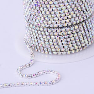 2MM Preciosa Rhinestone Crystal AB Cup Chain Crystal Trim DIY Bridal Rhinestone Chains 10Meters 10099150