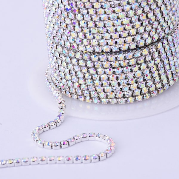 2MM Preciosa strass AB coupe chaine cristal garniture bricolage mariée strass chaînes 10 mètres 10099150