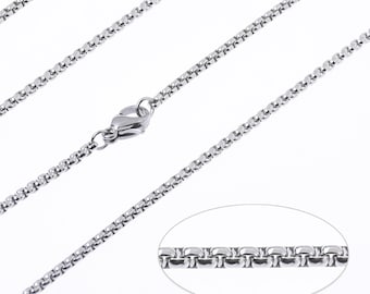 18"/20"/24" Stainless steel Chain Necklace 2mm link width Finished chain with Lobster Clasp DIY necklace supplies 10pcs 102731
