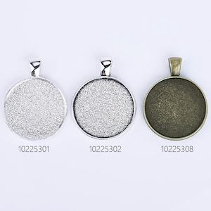 25mm Zinc Alloy Double Sided Pendant Blank Circle Pendant Charm Round Base Settings Wholesale jewelry 10pcs 102253