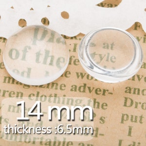 100PCS 14MM Semicircle Flat Back clear Crystal glass Cabochon,Crystal Glass Magnifying High Dome Half Sphere Round Cabochon -C3453