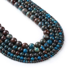15&quot; Full Strand Color Dyed Blue Wood Stone 4/6/8/10/12mm Round Beads DIY Gemstone Jewelry Wholesale 103062