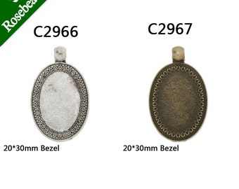 10 PCS 20x30mm ovale Zinklegierung Cameo Cabochon Basis Einstellung Anhänger, passen 20x30mm Cabochons
