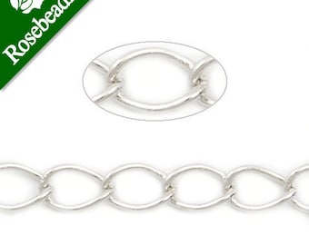 25 mètres 5.4x3.8mm Laiton Nickel Plaqué Twist Oval Chain, Fait à la main, -D1103