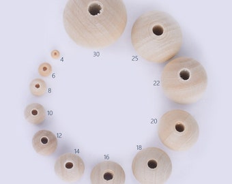 Round Wooden Beads Natural Unfinished Wooden Beads Wooden spacer beads Wood Crafts wholesale beads 102403