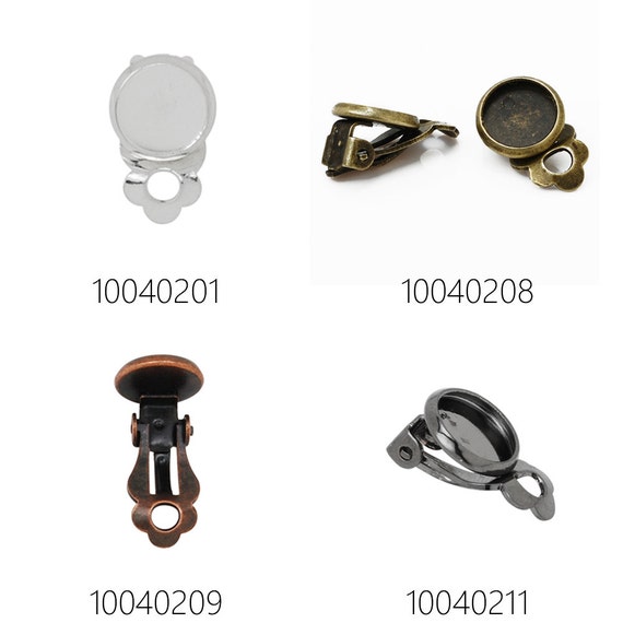 8mm Earring Clip Base Findings Supplies Craft Blank Jewelry Making 50pcs