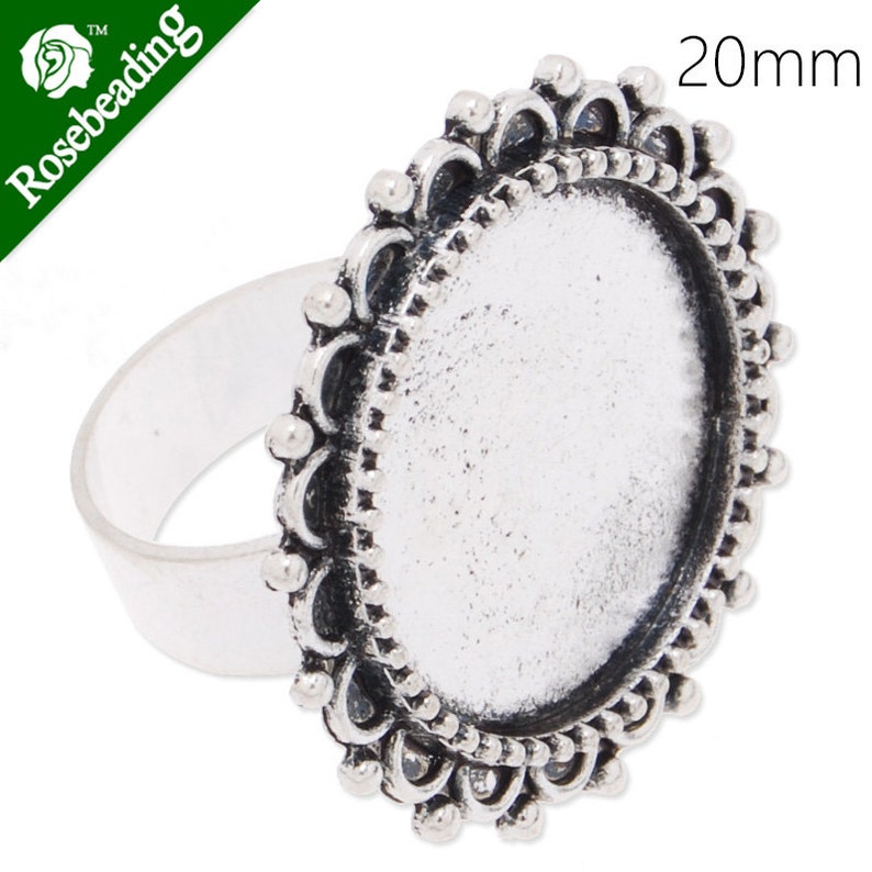 20PCS Adjustable Ring Blank Base Setting With 20mm Round Bezel Etsy