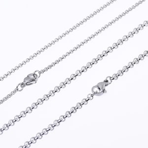 20&quot;/24&quot;/30&quot; Stainless steel Chain Necklace 2/3mm link width Finished Simple Chain Stainless Chain Lobster Claw Clasp 10pcs 10273