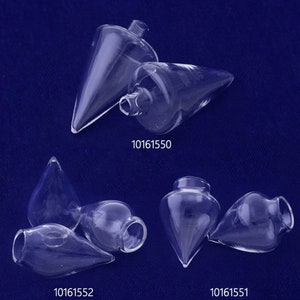 10pcs Clear Mini Glass Bottle Teardrop Container For Jewelry Making,Vial Pendant wishing Bottles  101615