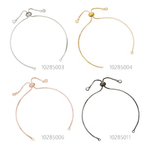Brass Half-finished Adjustable Bracelet Making Chain Expandable Bracelet Chain Slide Rubber Stopper Bead Bracelet Finding 1pcs 102850