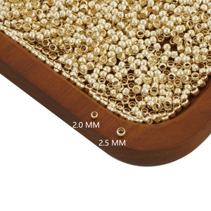 14k Gold Filled Crimp Beads Tiny Smooth Ball Spacer Beads - 2mm/2.5mm 104032