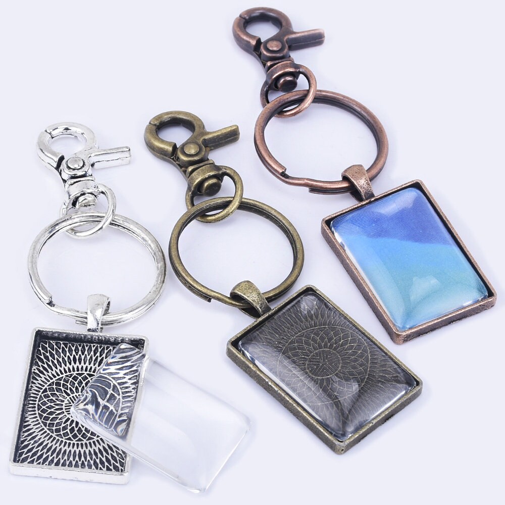 アクセサリーand雑貨セットB 21*31mm Zinc Alloy DIY Key Chains Kits Photo Keychain Kits