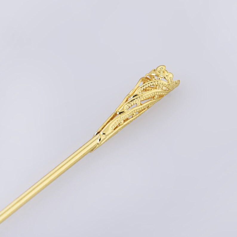 160*8*3mm Alloy Hairpin Hair Stick Pin Hair Clip brass Flower Hair Findings Hair Accessories 5pcs 102663