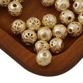 10PCS 14K Gold Filled Round Hollow out Beads, 8mm Round Spacer Beads with Heart Pattern, Round Beads, Gold Filled Beads 10421350 product logo