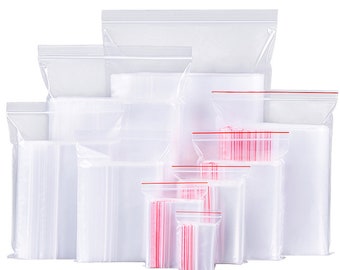 100 Stück wiederverschließbare Plastiktüte klar Reißverschluss Beutel Aufbewahrung Verpackung Schmuck Verpackung mehrere Größen 103619