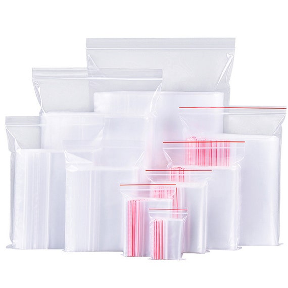 Multiple Sizes Small Zip Lock Plastic Bags Reclosable Transparent