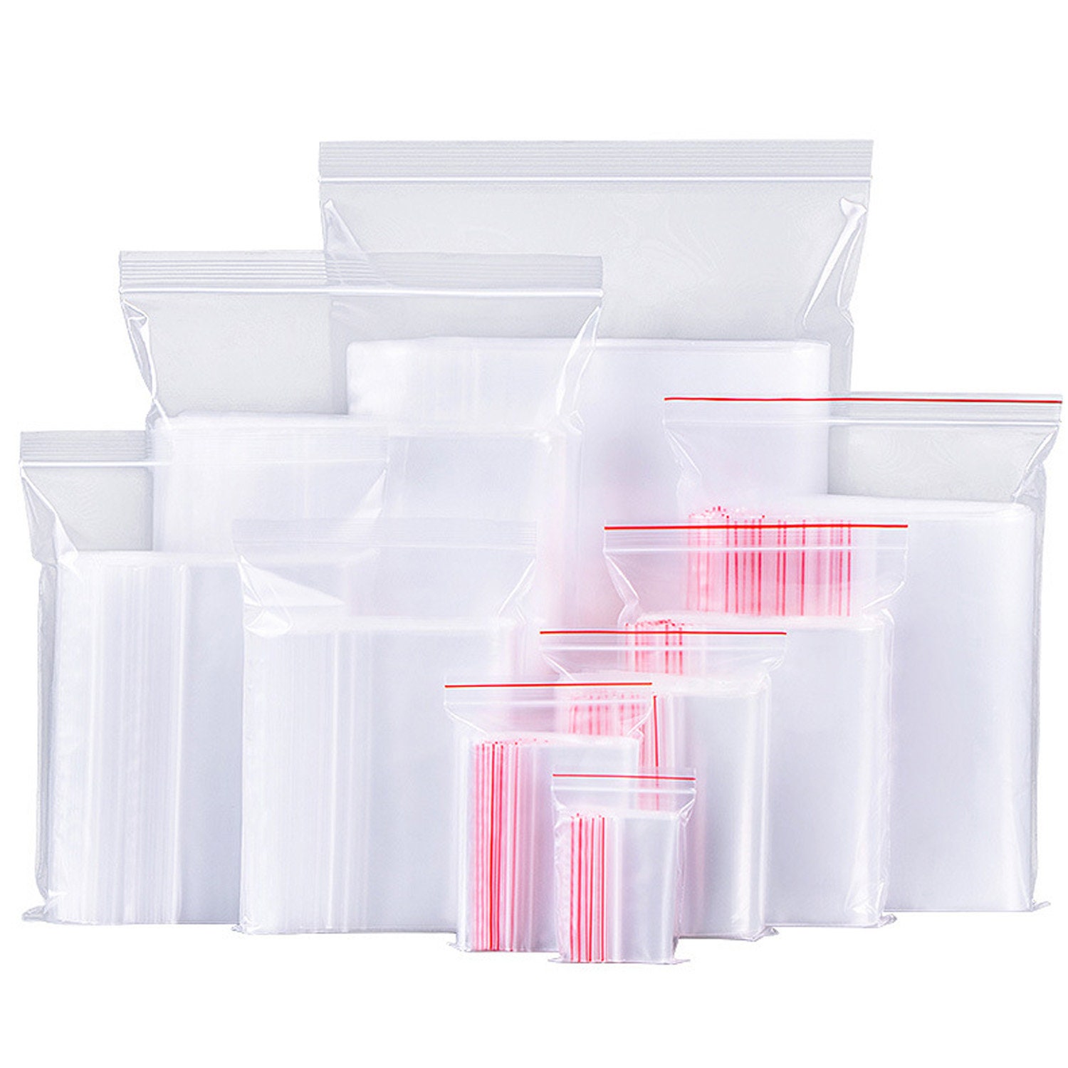 AM-Ink 100-Pcs 20x24 Zip-Lock Poly Self Sealing Storage Reclosable Resealable Clear Ziplock Plastic Bags 2 MIL 
