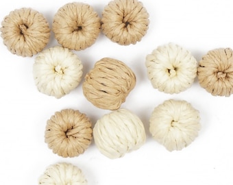 6pcs Natural Rattan Earring Pendant Winding Ball Wooden Straw Charms Handwoven Findings Jewelry Making 103944