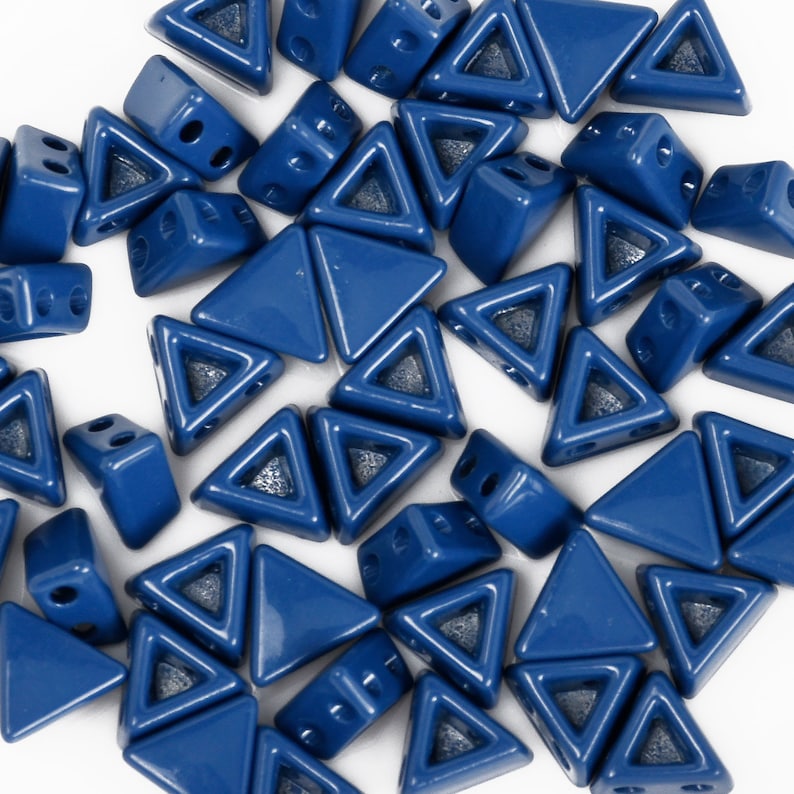 Triangle Shape 2-Hole Beads for Bracelets 5PCS 103236 7*7*4mm Enamel Tile Beads