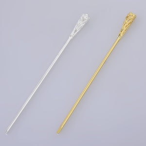 160*8*3mm Alloy Hairpin Hair Stick Pin Hair Clip brass Flower Hair Findings Hair Accessories 5pcs 102663