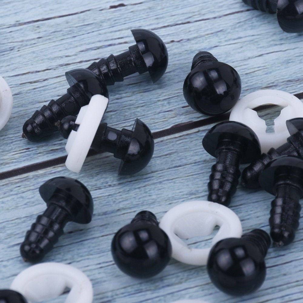 Animal Craft Eyes With Black Centers & Metal Washers - 20mm, Blue, 4 Pieces For DIY Toys & Decor - View #2