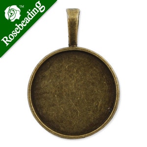 20PCS Bronze Cabochon 25mm Setting Pendant Bezel Inner Tray DIY Findings for Jewelry Making-C1652