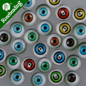 Mixed Round Eye of the Devil Pattern Flat Back Handgemaakte Photo Glass Cabochon - Image Glass Cabochons