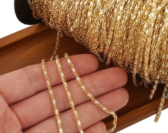 6 feet 2.4mm 14K Gold Filled 3D Rhombus Diamond Chain, Unfinished Chains for Necklace Bracelet Making 10414150
