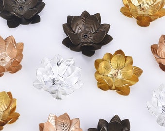 26mm Bead Caps Brass Three layer Flower Bead Caps flower space bead Jewelry Findings 10pcs 102391