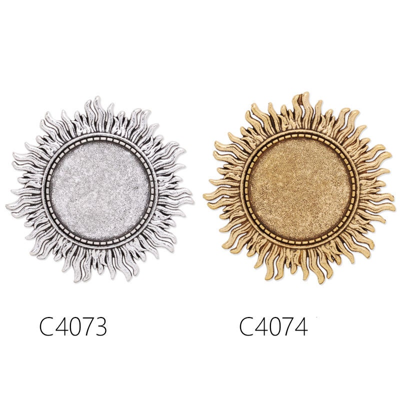 10pcs Cameo Brooch base with 25mm bezel, fit 25mm round cabochons