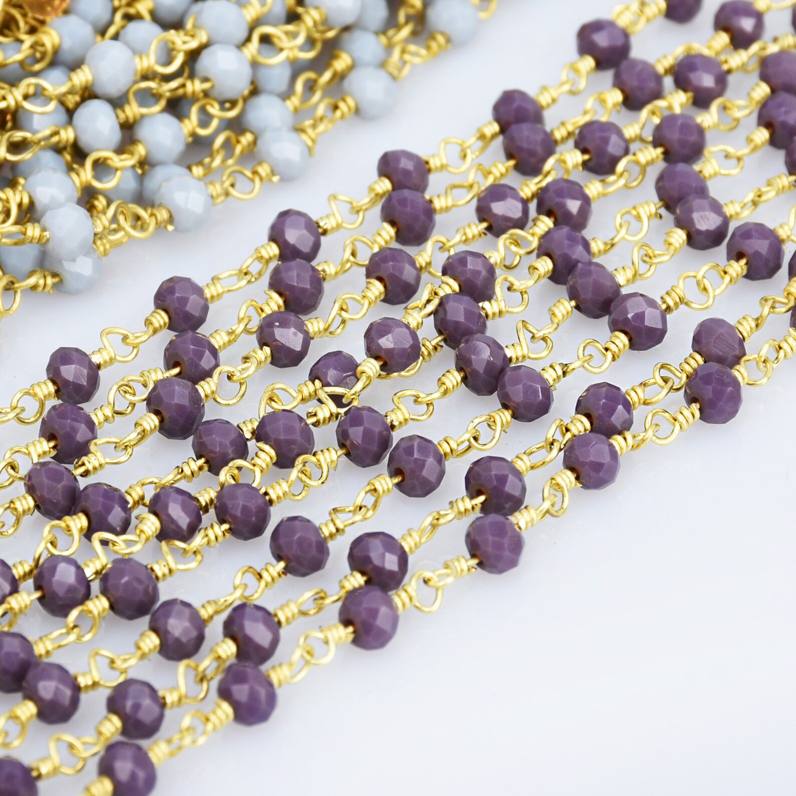 4mm Glass Bead Chain Crystal Bead Chain Bead Chain Jewelry Etsy