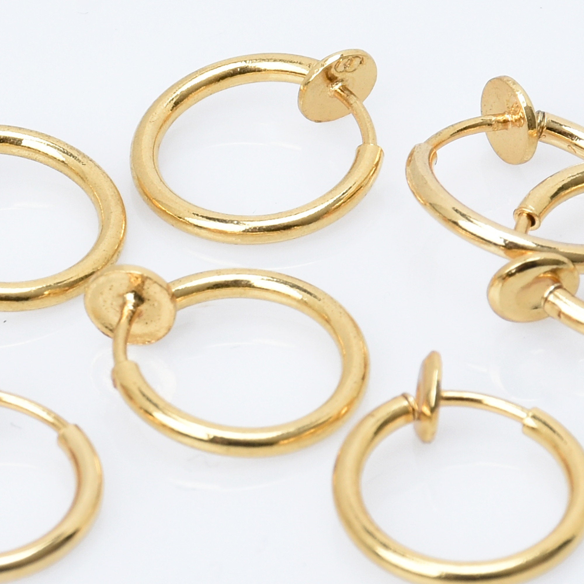 Clip on earring hoops non pierced ears stainless steel Spring Etsy