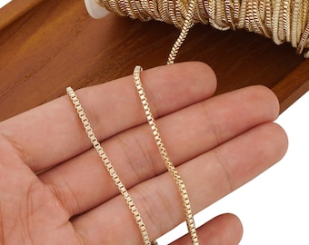 6 feet 2mm 14K Gold Filled Box Chain, Unfinished Chains for Necklace Bracelet Making 10414250