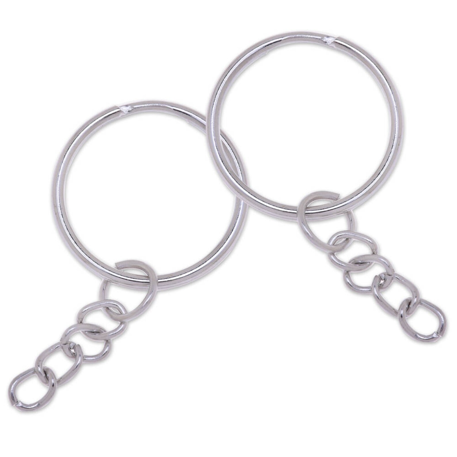 22mm Iron Keychain Rings With Attached Chain and Jump Ring Etsy