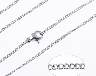 18"/20"/24" Stainless steel woven chain Necklace Chain Steel width 1.6mm Side chain Couple chain Handmade Jewelry 10pcs 102729